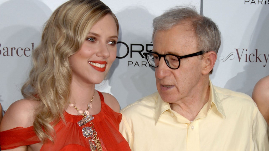 Scarlett Johansson and Woody Allen arrive to the Los Angeles Premiere "Vicky Cristina Barcelona" at the Mann Village Theater on August 4, 2008 in Westwood, California. 
