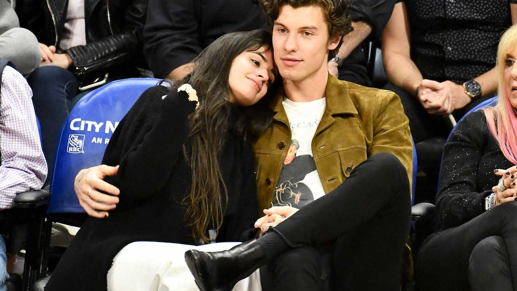 Camila Cabello and Shawn Mendes at clippers game