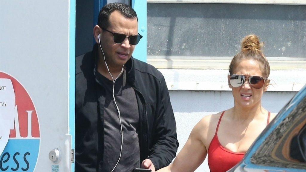 Alex Rodriguez and Jennifer Lopez at gym in Miami