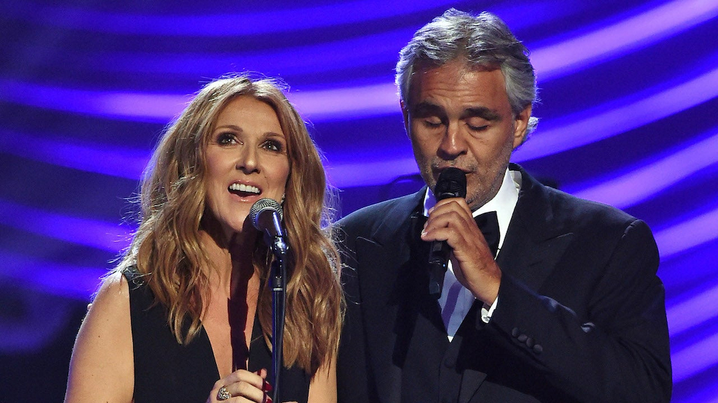 Celine Dion and Andrea Bocelli