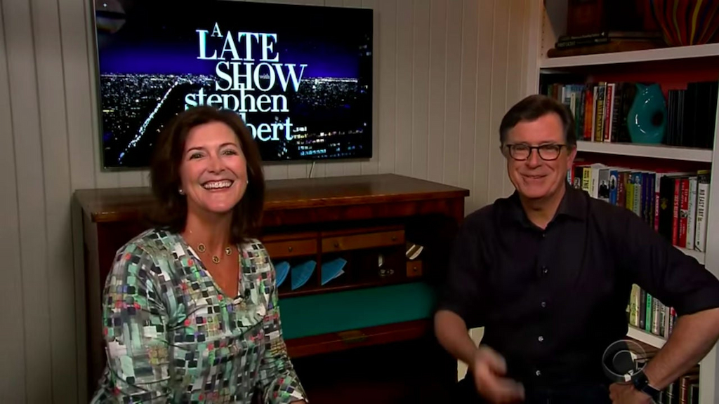 Evie and Stephen Colbert