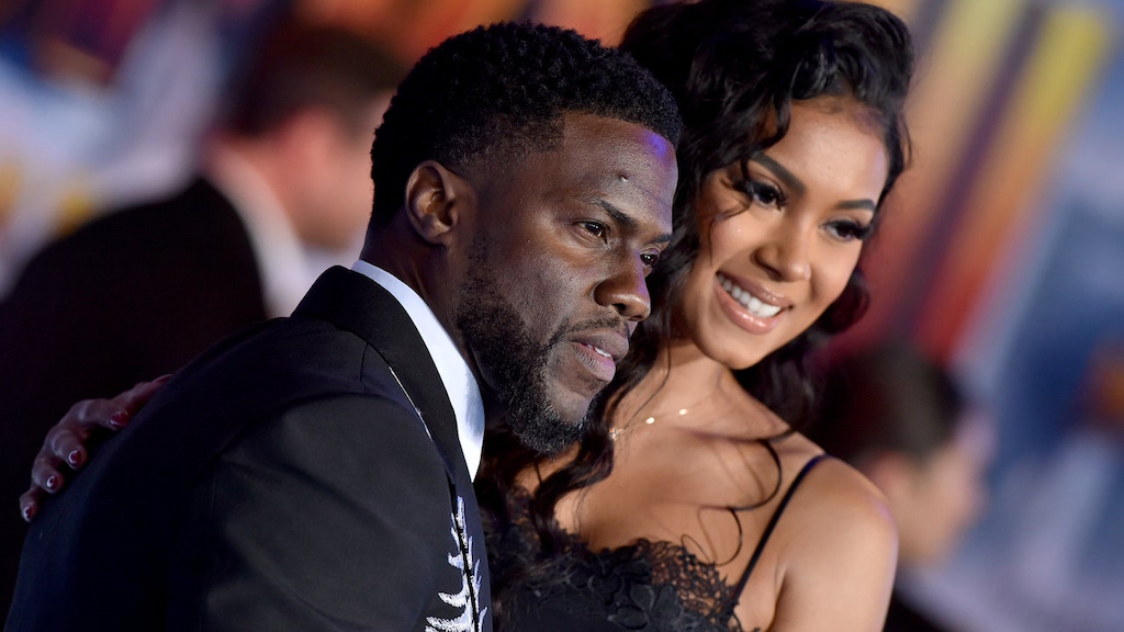 Kevin Hart and Eniko Parrish attend the premiere of Sony Pictures' "Jumanji: The Next Level" on December 09, 2019 in Hollywood, California. 
