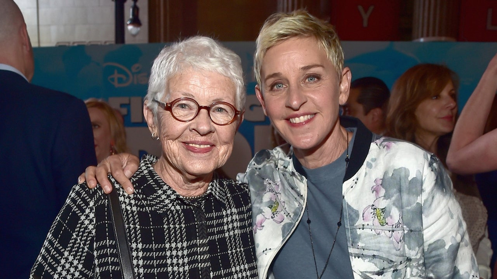 Betty DeGeneres (L) and actress Ellen DeGeneres attend The World Premiere of Disney-Pixars FINDING DORY