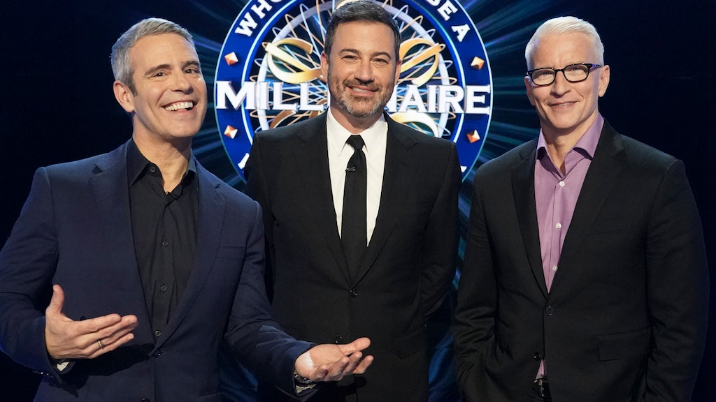 Andy Cohen, Jimmy Kimmel and Anderson Cooper on 'Who Wants to be a Millionaire?'