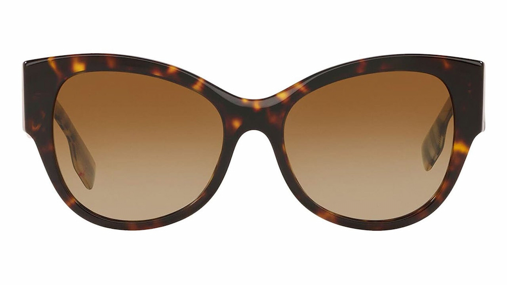 54mm Check Detail Polarized Gradient Cat Eye Sunglasses