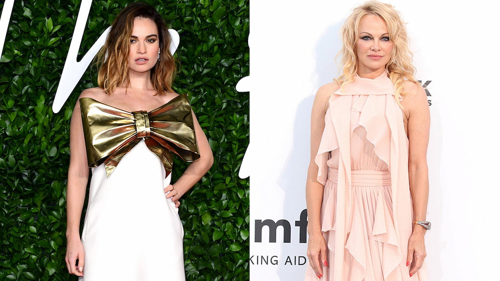 Lily James and Pamela Anderson