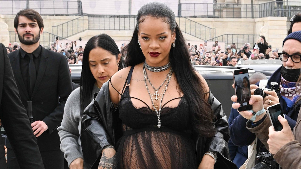 Rihanna attends the Dior Womenswear Fall/Winter 2022/2023 show as part of Paris Fashion Week on March 01, 2022 in Paris, France.