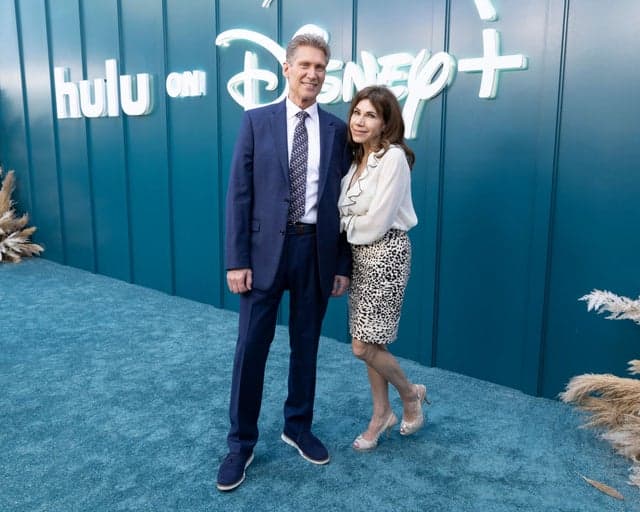 Gerry Turner and Theresa Nist at the Hulu on Disney+ event in Los Angeles on April 5
