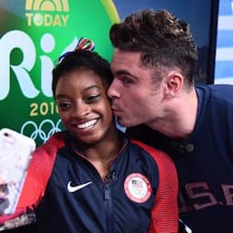 Simone Biles Finally Meets Her Celebrity Crush Zac Efron -- And Gets a Kiss!