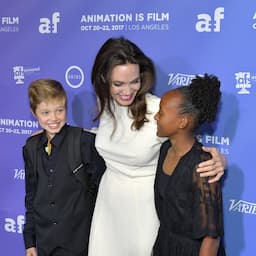 Angelina Jolie Poses With Daughters Zahara and Shiloh on the Red Carpet 