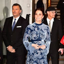 Pregnant Kate Middleton Looks Spectacular in Blue Velvet Dress for Swedish Event