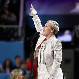 EXCLUSIVE: Super Bowl 2018: Pink Reacts Backstage to Powering Through 'Amazing' National Anthem (Exclusive)