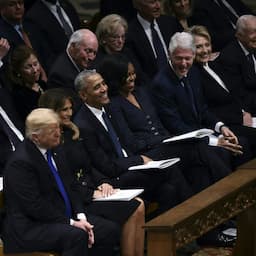 All 5 Living Presidents and First Ladies Sit in Same Row at George H.W. Bush's Funeral Service