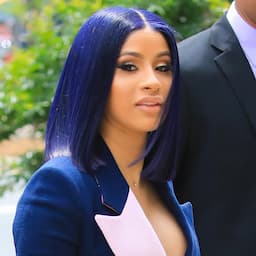 Cardi B Wears Chic Navy Blue Suit With Matching Hair to Court