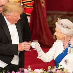 Queen Elizabeth II Cheerfully Toasts President Trump After He Appears to Break Royal Protocol With Back Pat