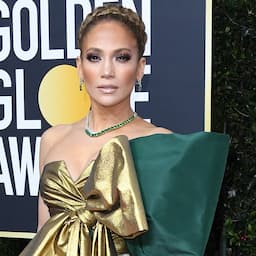 Jennifer Lopez Stuns in Dramatic Green-and-Gold Bow Gown at 2020 Golden Globes