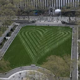 New York City's Bryant Park Spreads the Love With Giant Heart Yard Art