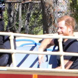 Prince Harry and James Corden All Smiles Filming on Double Decker Bus 