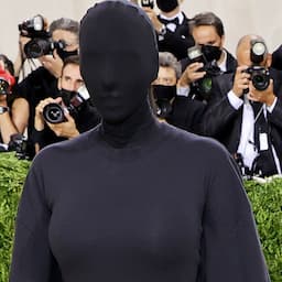 Kim Kardashian Hits 2021 Met Gala in All-Black, Face-Covering Bodysuit