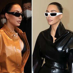Kim Kardashian Rocks Three Full Leather Looks at Milan Fashion Week