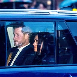 Meghan Markle, Prince Harry Arrive at Palace to Receive Queen's Coffin