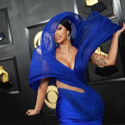 Cardi B Hits the 2023 GRAMMYs Red Carpet in Dramatic Cutout Gown