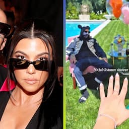 Travis Barker Grabs Kourtney Kardashian's Breasts in Baby Shower Pics