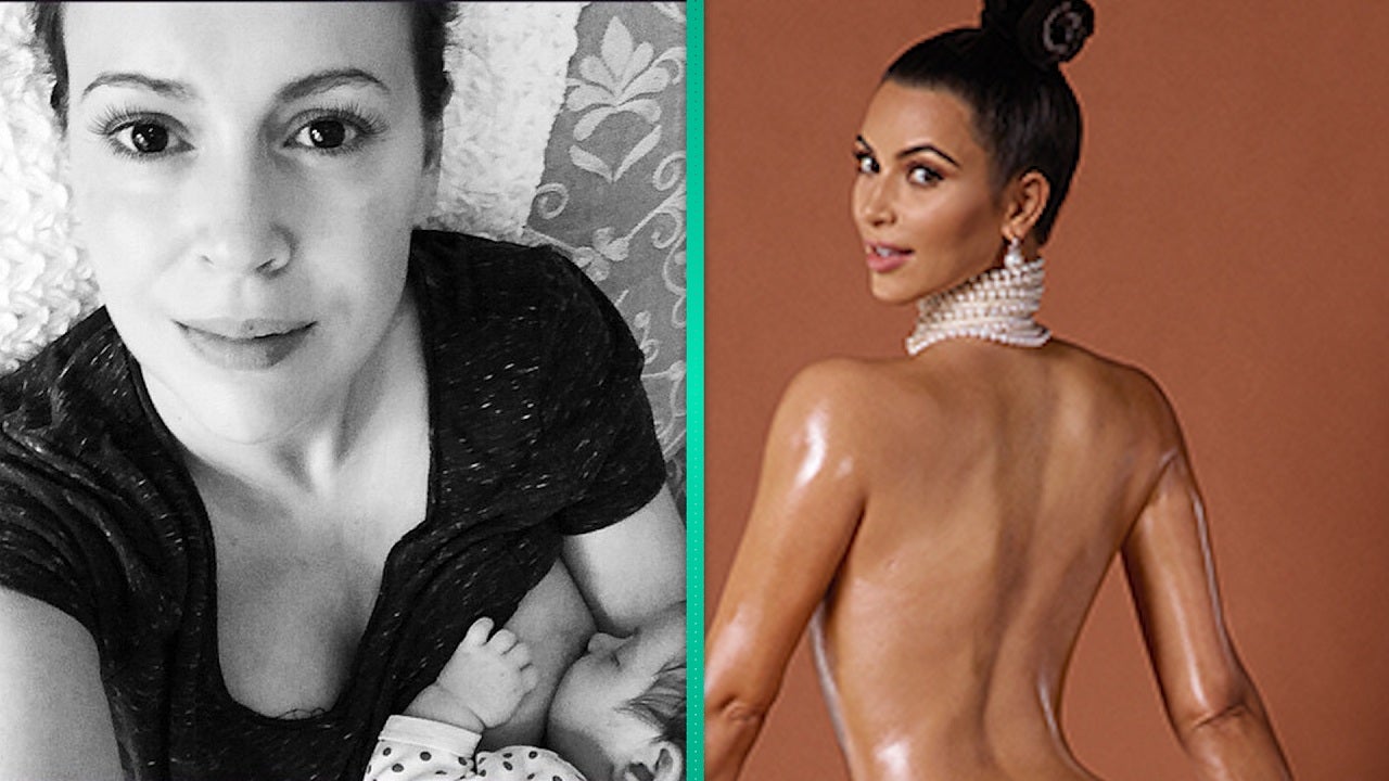 Alyssa Milano Porn Stories - Alyssa Milano Questions Why Her Photo Is More Offensive Than Kim  Kardashian's | Entertainment Tonight