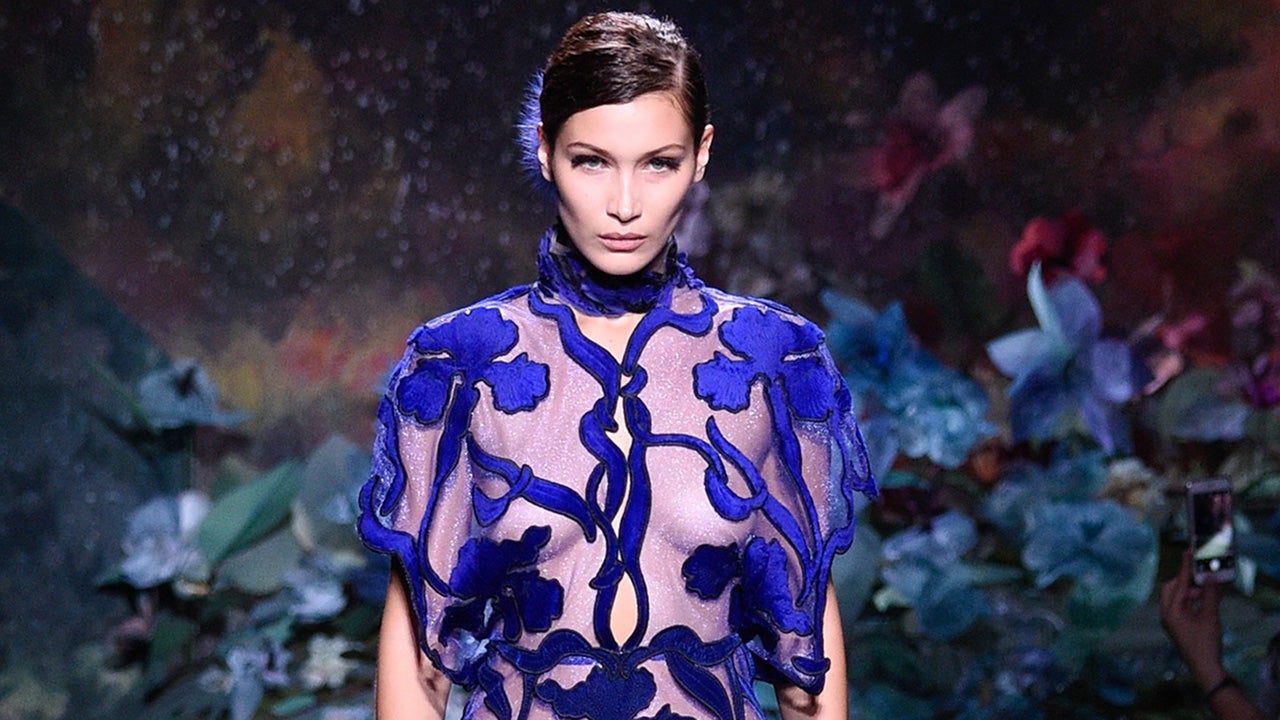 blue dress bella hadid Bella Hadid hits the Off-White runway in Paris