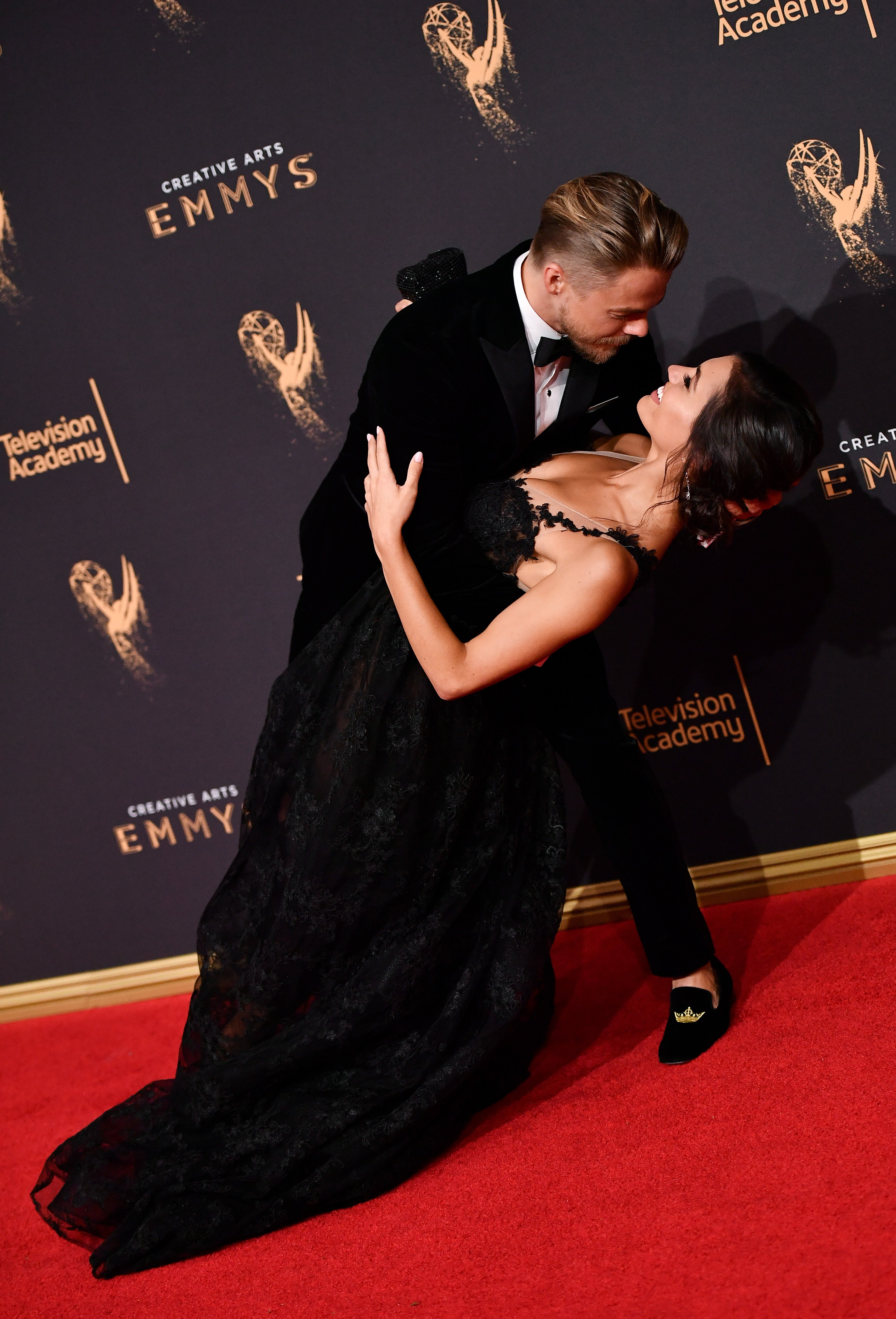 Derek Hough and Girlfriend Hayley Erbert Share Sweet Moment at the Creative Arts Emmy ...