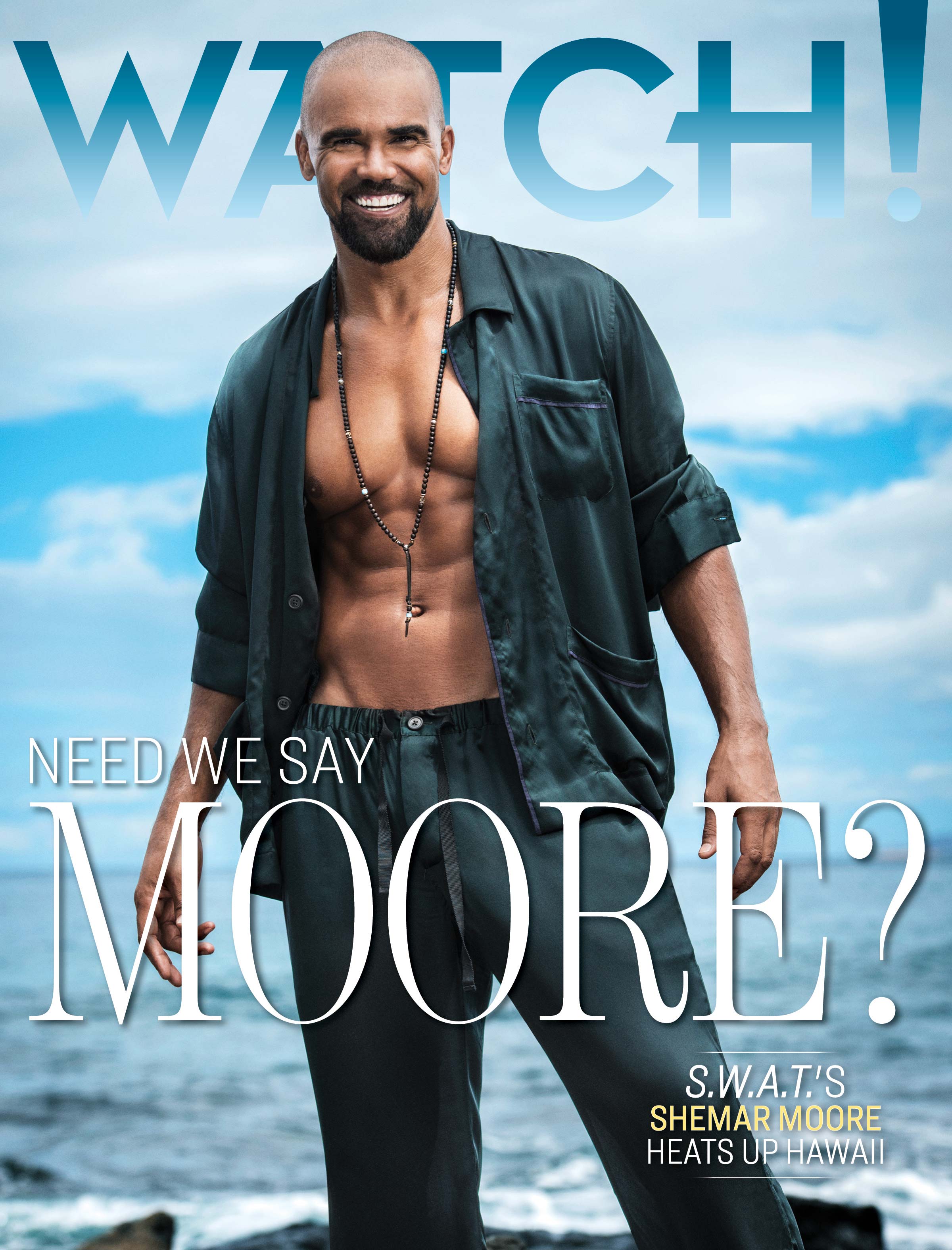 Shemar Moore poses for a photospread in Watch! magazine