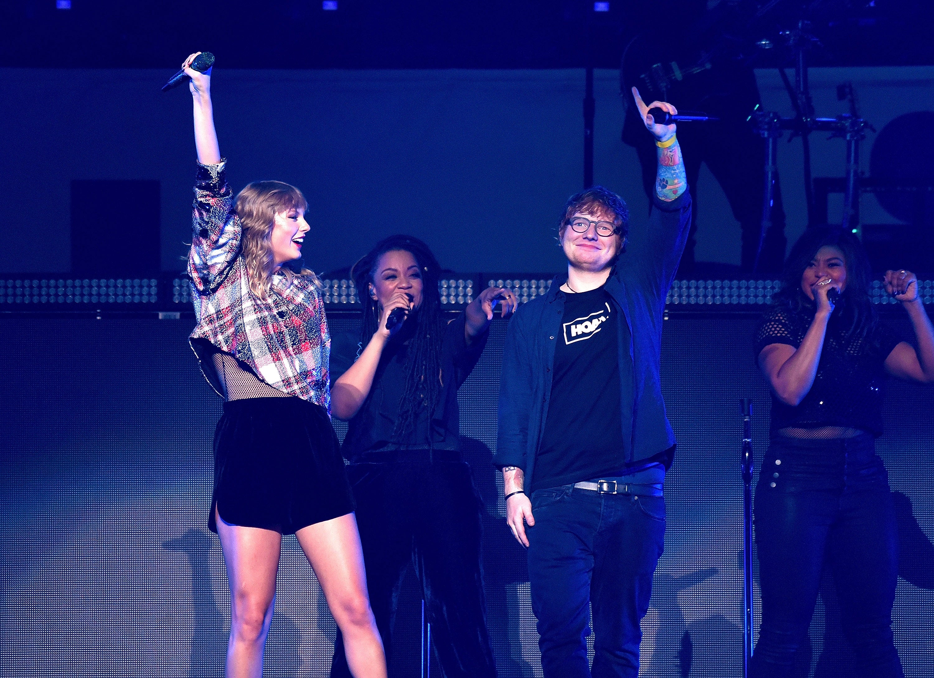 Taylor Swift Rocks Mesh Top, Reunites With Ed Sheeran Again at 