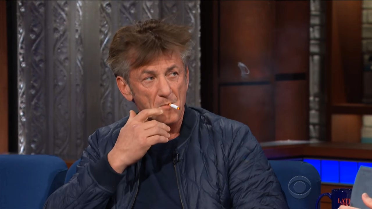 Sean Penn Smokes Several Cigarettes on 'The Late Show,' Says He's on  Ambien: Watch!