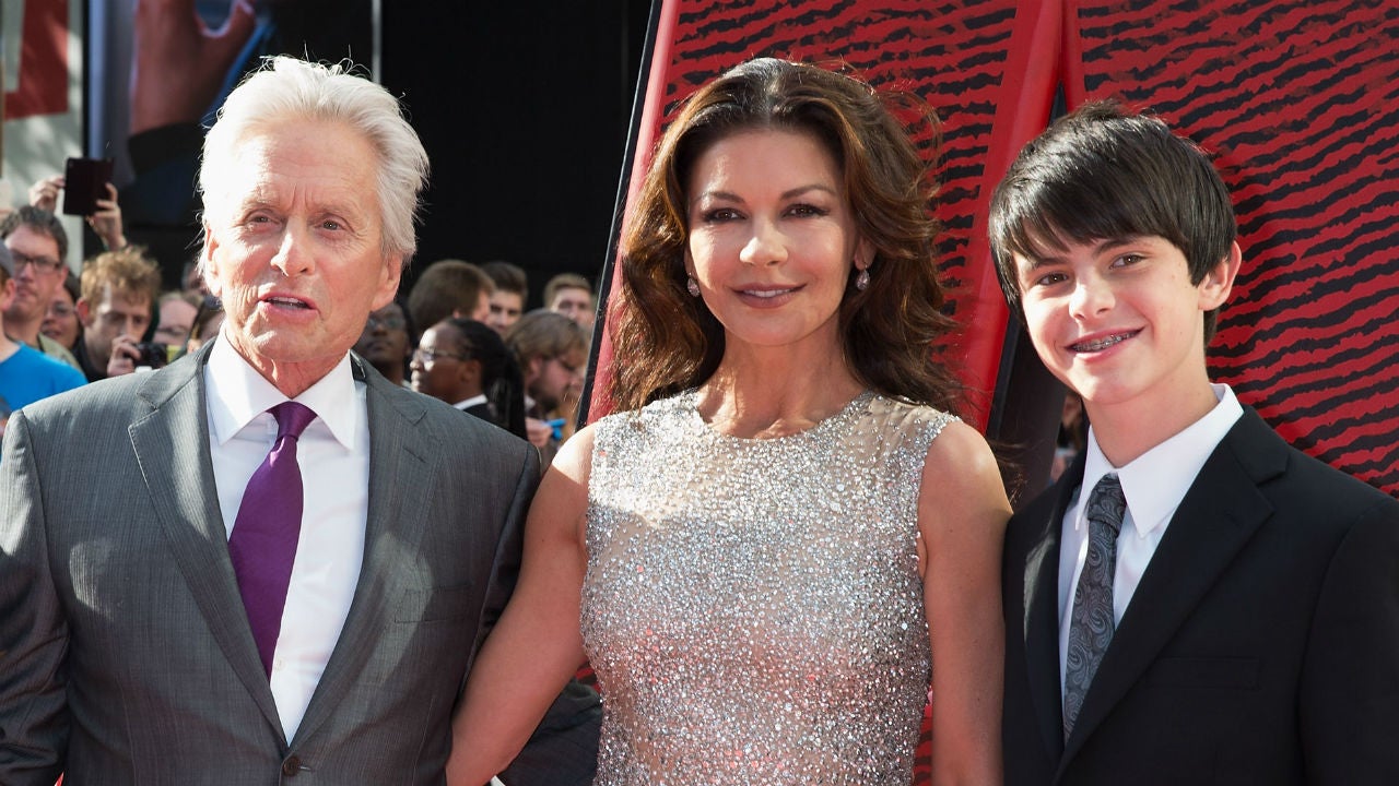 Catherine Zeta-Jones, 49, joined by Michael Douglas, 74, and daughter Carys  at Michael Kors NYFW