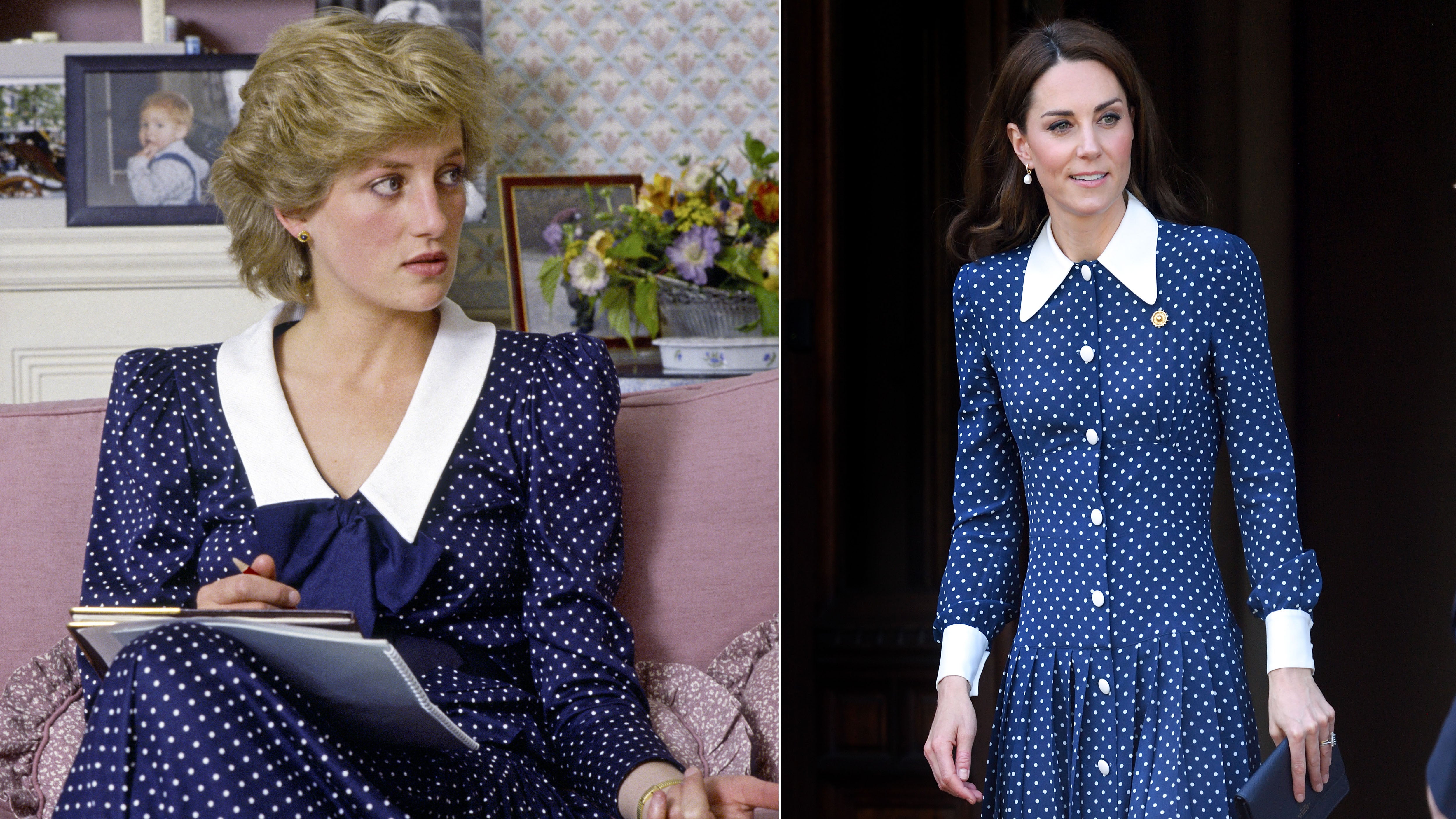 Kate Middleton Re-Wears Blue Polka Dot Dress At Wimbledon PureWow ...