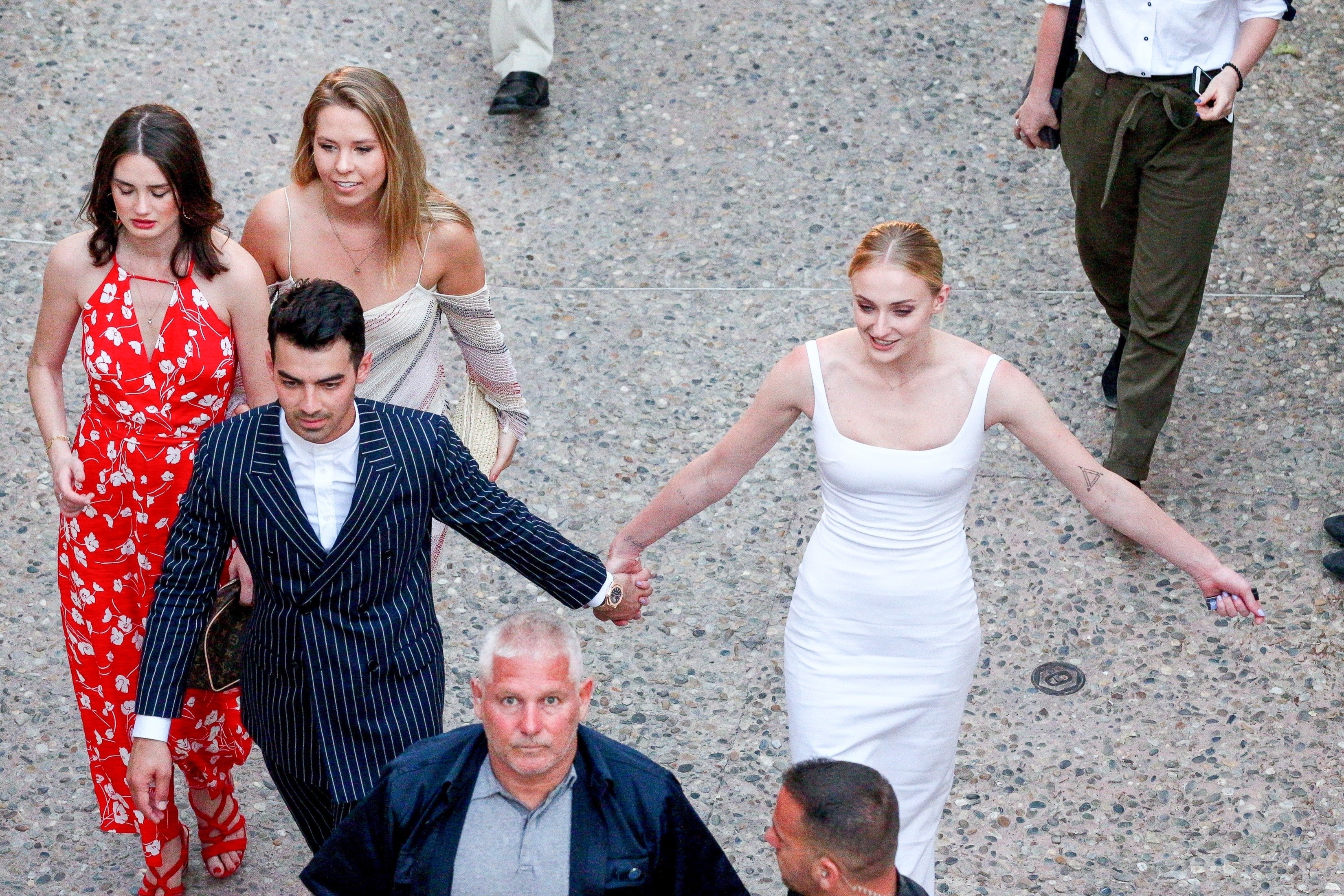 Sophie Turner Wears Stunning White Dress to Wedding Pre-Party With