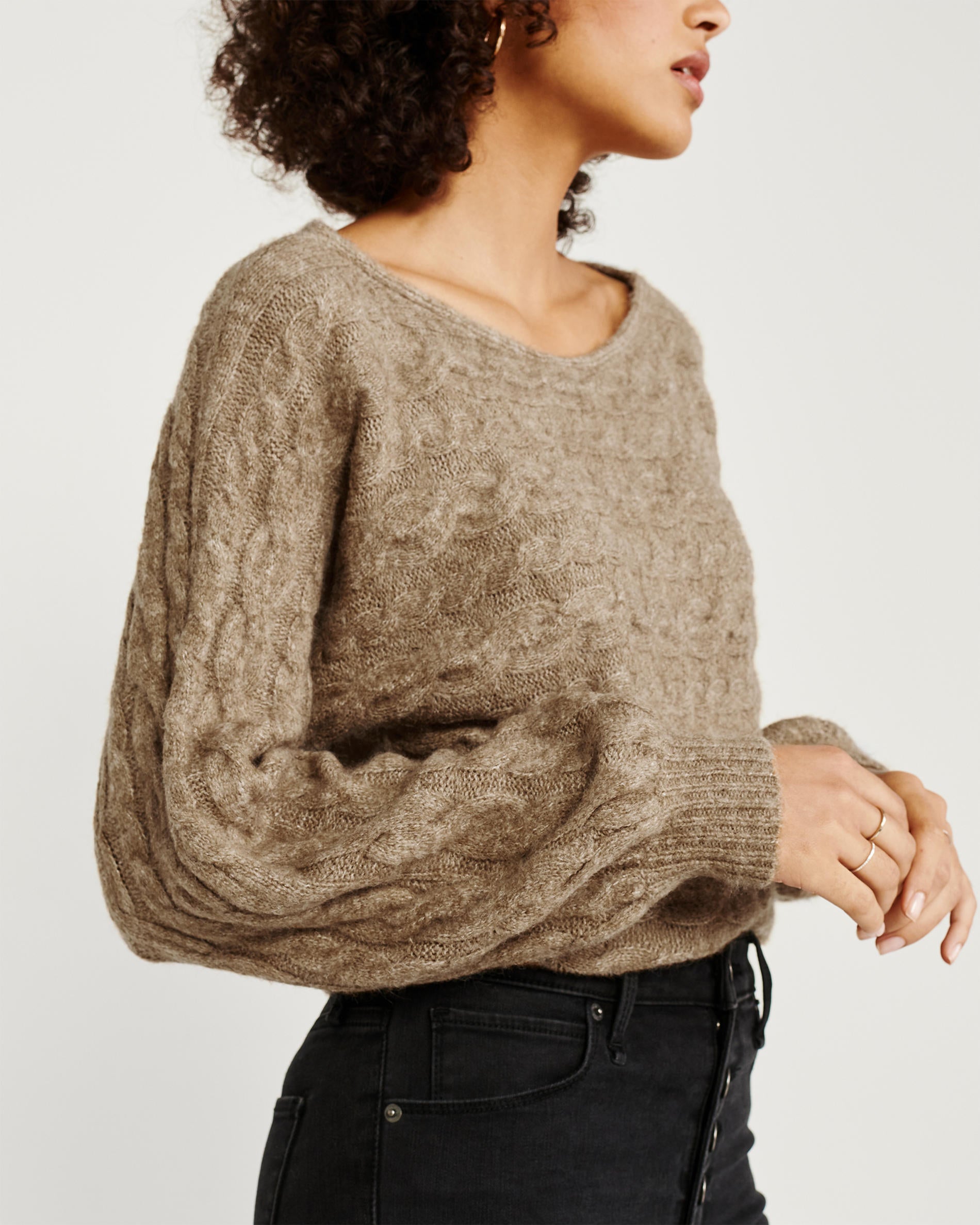 Abercrombie & Fitch Cable Knit Dolman Sweater