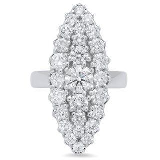 18k White Gold and White Diamond Les Chevalieres Marquise Ring