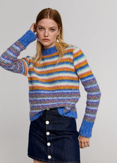 Beads Striped Sweater
