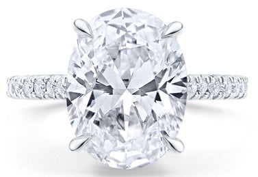 Custom Oval Cut Diamond Engagement Ring Pave Band
