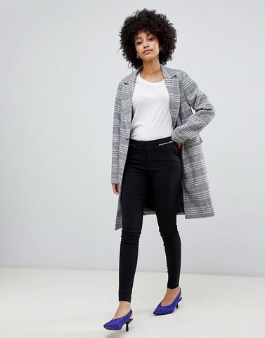 Tailored Coat in Mixed Check