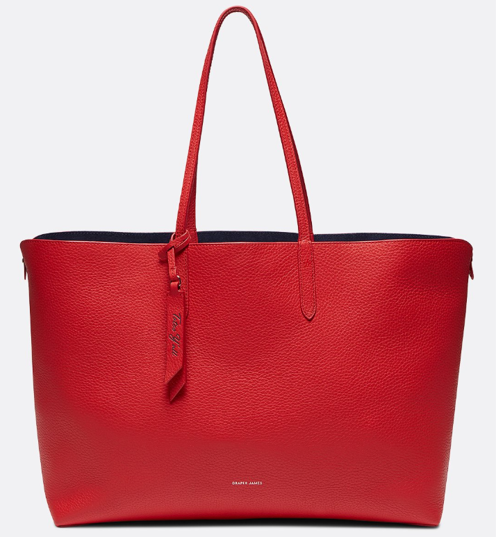 Draper James Leather and Suede Reversible Tote
