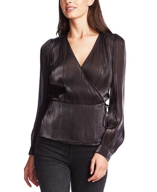 Textured Shimmering Wrap Top