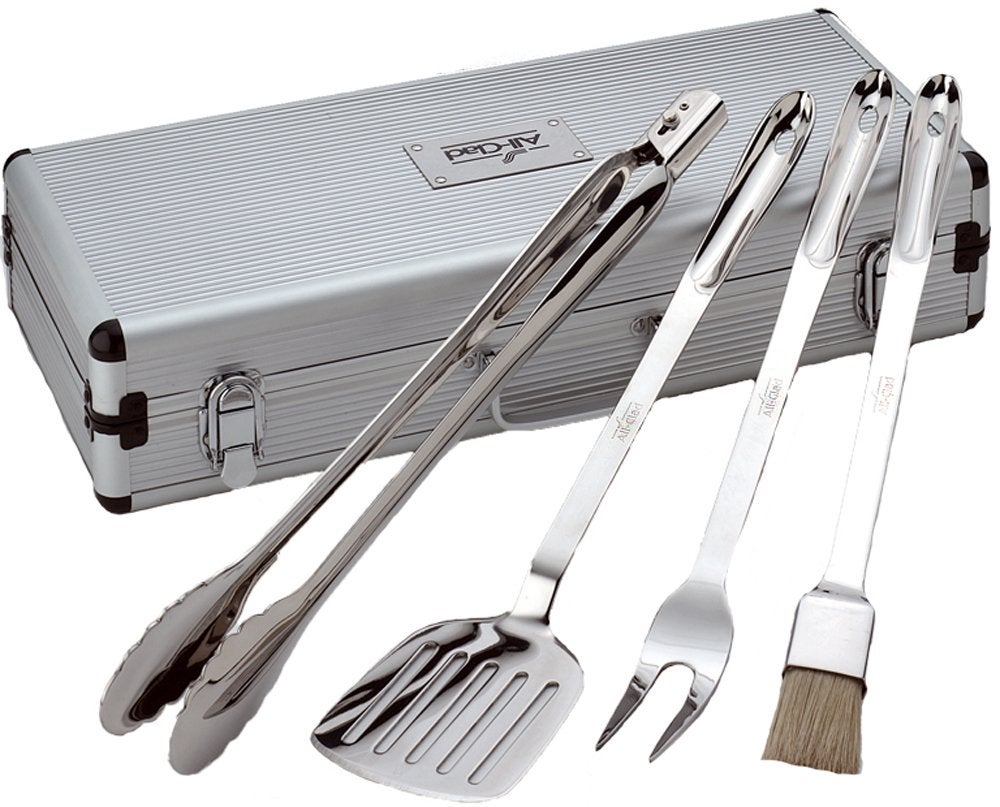 All-Clad Stainless Steel 4-Piece BBQ Tool Set with Case
