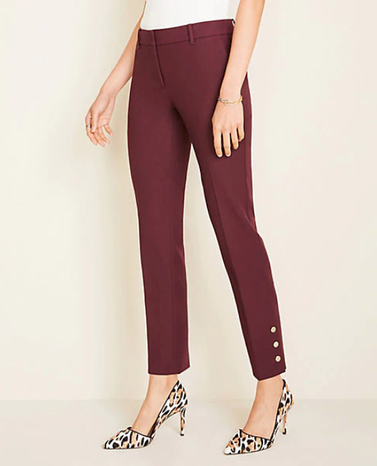 The Ankle Pant in Button Hem 