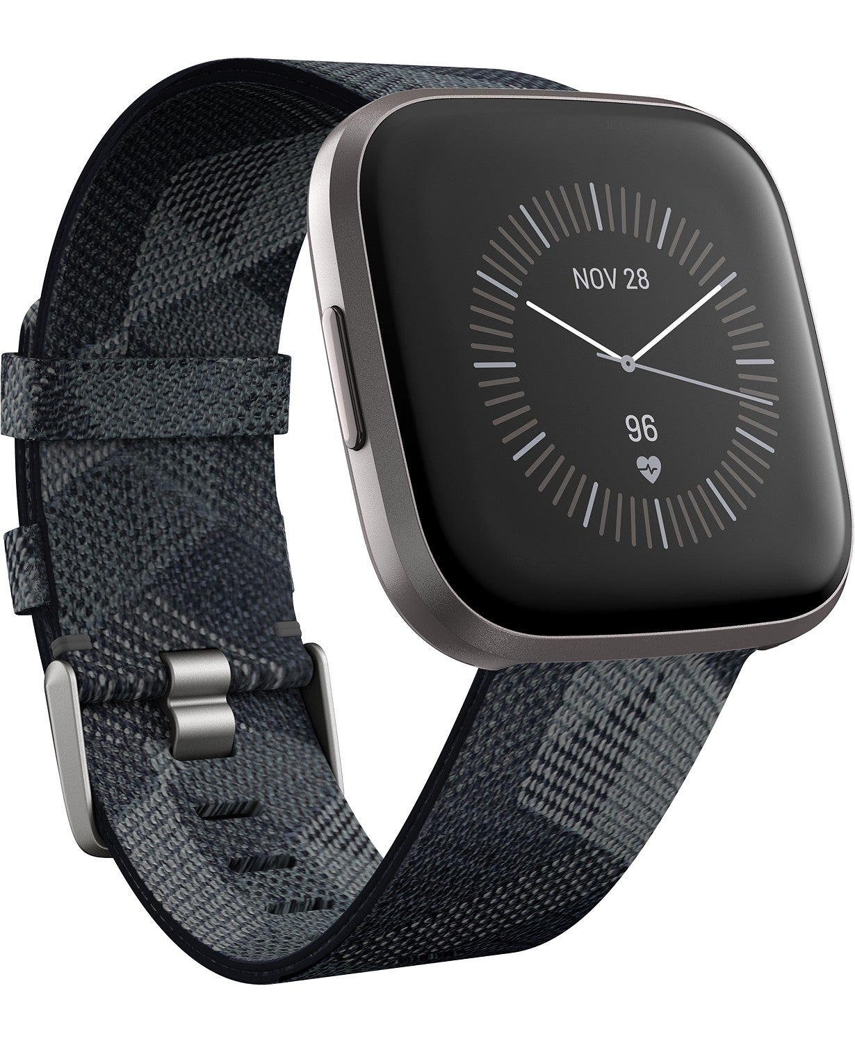 Fitbit Versa 2 Smoke Fabric Strap Touchscreen Smart Watch 39mm - A Special Edition