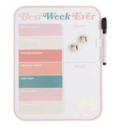 "Best Week Ever" Dry-Erase Weekly Calendar