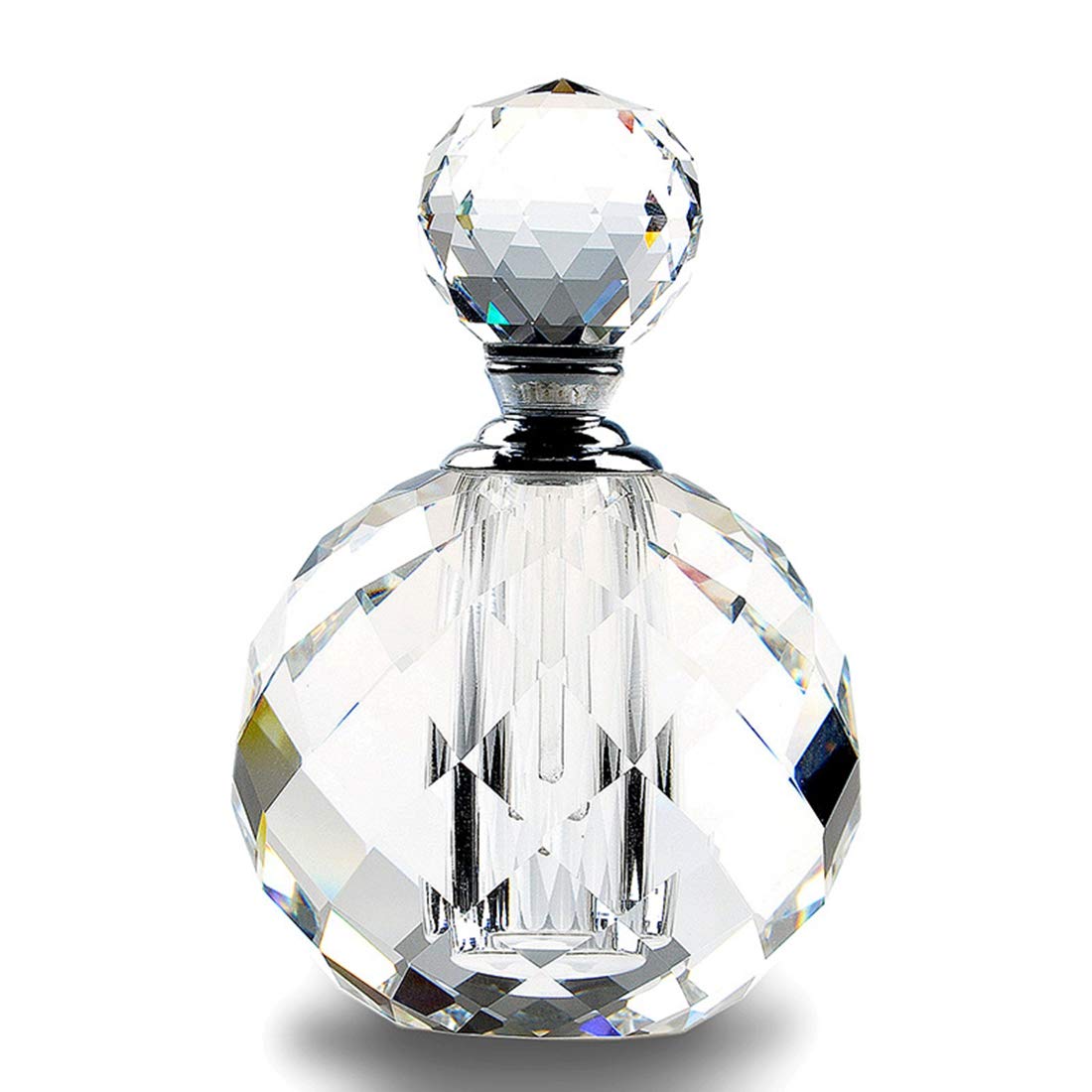 Crystal Art Deco Vintage Style Perfume Bottles Empty Glass
