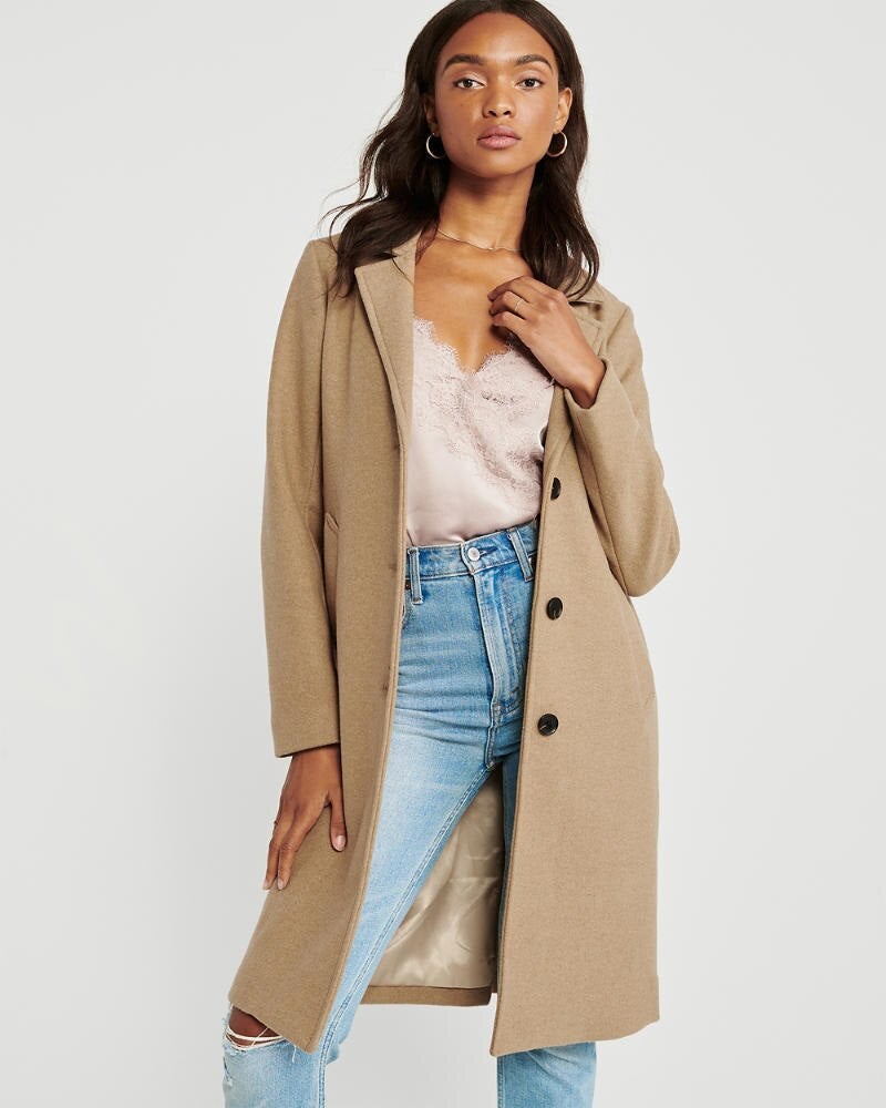 tailored wool blend dad coat