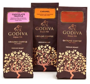 Godiva Assorted Ground Coffee, Set of 3